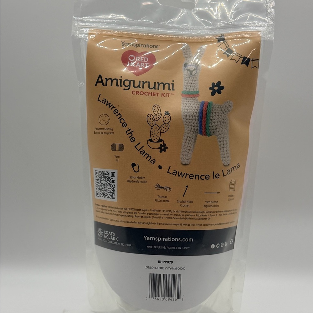 Amigurumi Crochet Kit — Lawrence the Llama in Cream with Multicolor Accents